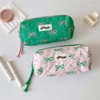 Bowknot Large Capacity Pencil Case Storage Bag Cosmetic Bag, Suitable Gift For Girls