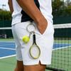 Portachiavi Racchetta da Tennis Palla di Peluche Mini Ciondolo Portachiavi con Anello Metallico Compatto Portatile Decorazione Sportiva