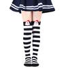 Cartoon Santa Christmas Stockings for 6-10Y Children Over the Knee Socks for Little Girls Unisex Winter Striped Socks