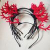 Forest Girl Christmas Antler & Berry Headband - Festive Elk Headdress for Performances