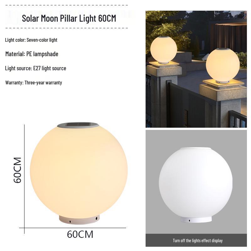 Wasserdichte Solar-Gartenpfostenleuchten - Runde Kugel für Außenpfosten und Zäune