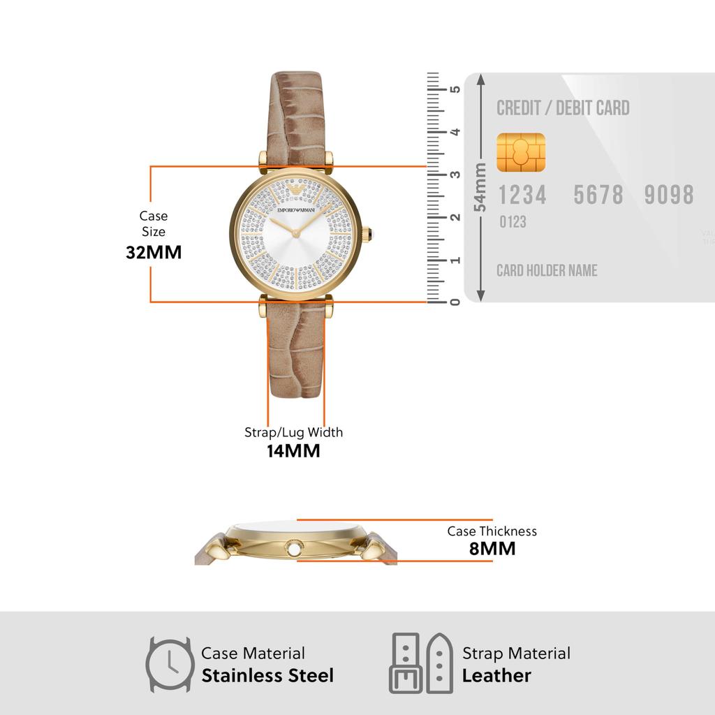 Emporio Armani Analog Leather Watch AR11518 Women's
