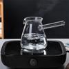 Hitzebeständige Kaffeekanne Glas Türkischer Wärmer Teekanne Krug Butter Kochfeld Kessel Kocher Griff Arabische Schmelzkessel