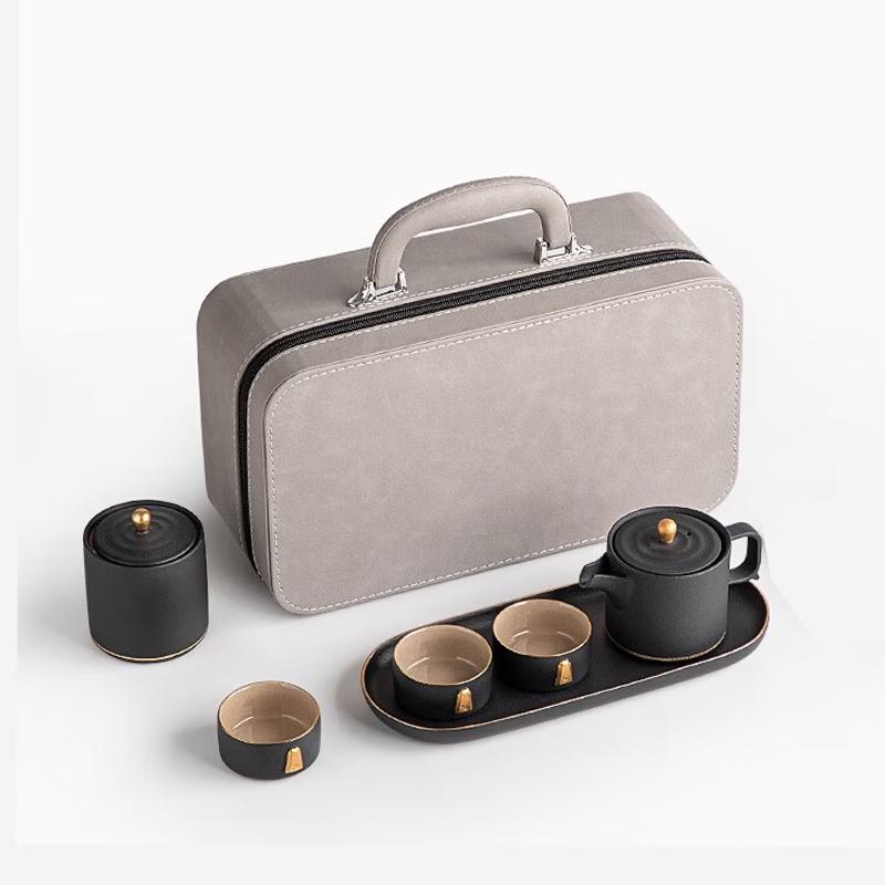 NEW CASTLE Brocade Ceramic Tea Set with Tray