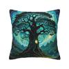 Magic Green Tree Square Pillowcase Cushion Cover Pillow Case Throw Pillow Cover for Home Sofa Living Room