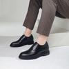 Autumn Brock Leather Shoes Men's Inner Height Increase of 6cm Men's Shoes Leather Breathable Business Dress British Pointed Wedding Shoes