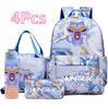 4Pcs/set New K-Pop Printed Backpack Handbag Pencil Case with 750Ml Water Bottler for Teenager Boy Girl Schoolbag Student Large Capacity Bookbag