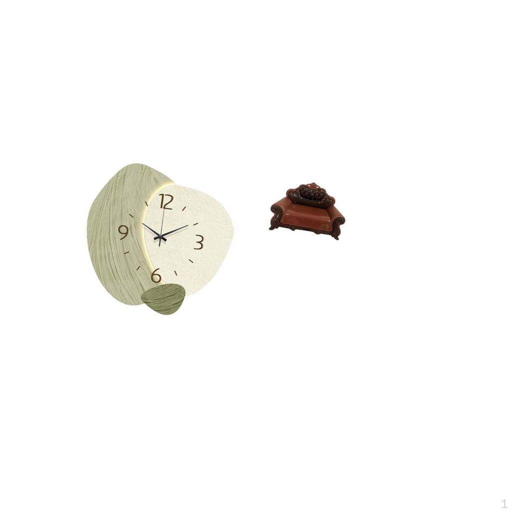 Silent Cartoon Wall Clock Decor for Kitchen Office Farmhouse with Miniature Sofa Chair Model DIY