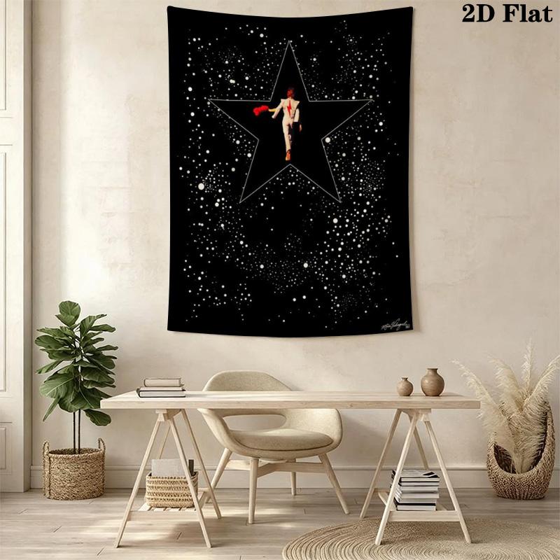 David Bowie Wall Tapestry Artistic Homage Tapestry Wallmounted Background Cloth Wall Covering Decoration Atmospheric Background Cloth Home Decor