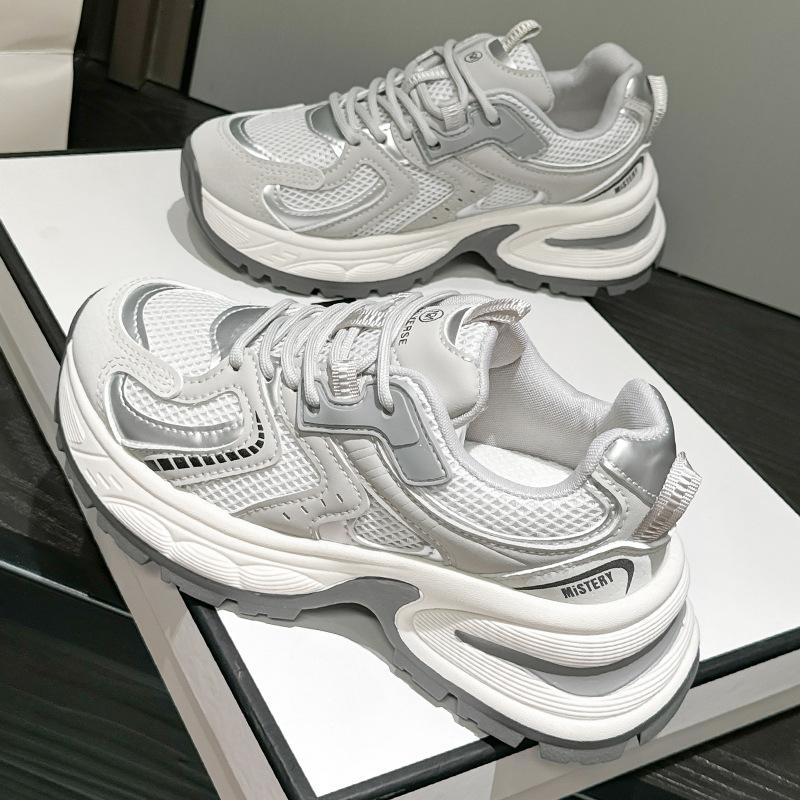 Spring and Summer New Mesh Breathable Sneakers Platform Casual Dad Shoes Board Shoes