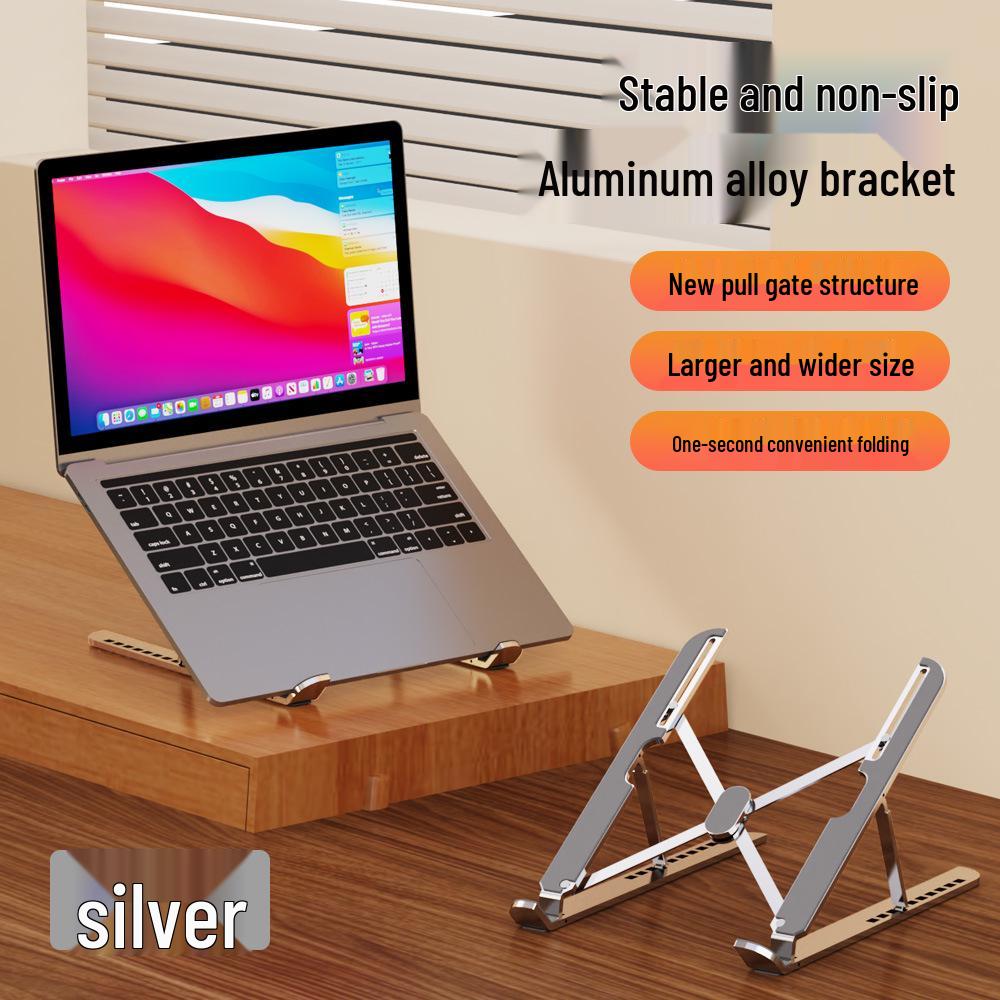 Universal Portable Laptop Stand - Carbon Steel, Non-Slip Silicone, Folding Aluminum Alloy Design