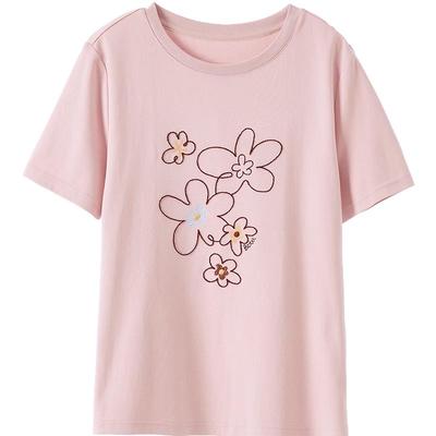 Betu Women's Floral Embroidered Short-Sleeve T-Shirt