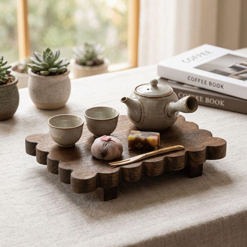 Solid Wooden Plant Stand Decorative Wooden Decorative Pedestal Wooden Storage Tray  Bathroom Decor
