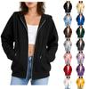 Women's Long Sleeve Color Hooded Sweatshirt Pullover for Everyday Wear