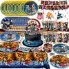 Asesino de demonios: Kimetsu No Yaiba Fiesta de Cumpleaños Decoración Exterior Vajilla Platos de Papel Recuerdos de Fiesta Mantel de Regalo Fiesta