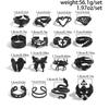 Salircon 16Pcs Gothic Creative Skull Butterfly Spider Rings Women Punk Geometric Black Color Metal Ring Halloween Jewelry Gifts