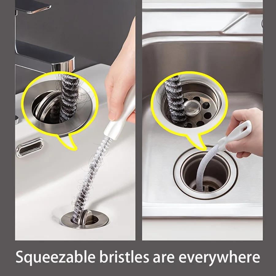 1PC Water Pipe Dredging Brush Pipe Dredging Device Sewer Hair Cleaner Face Washing Water Pool Floor Drain Dredging Cleaning Brush