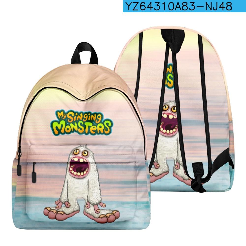 Cartoon Youthful My Singing Monsters Student School Bags Notebook Backpacks 3D Print Oxford Boys/Girls Funny Travel Bags