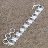 White Topaz Gemstone Handmade 925 Sterling Silver Bracelet 7-8" KKG-152