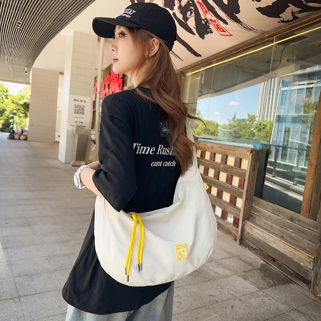 Fashion cloth bag literary and casual versatile canvas dumpling bag large capacity lightweight shoulder messenger bag tide