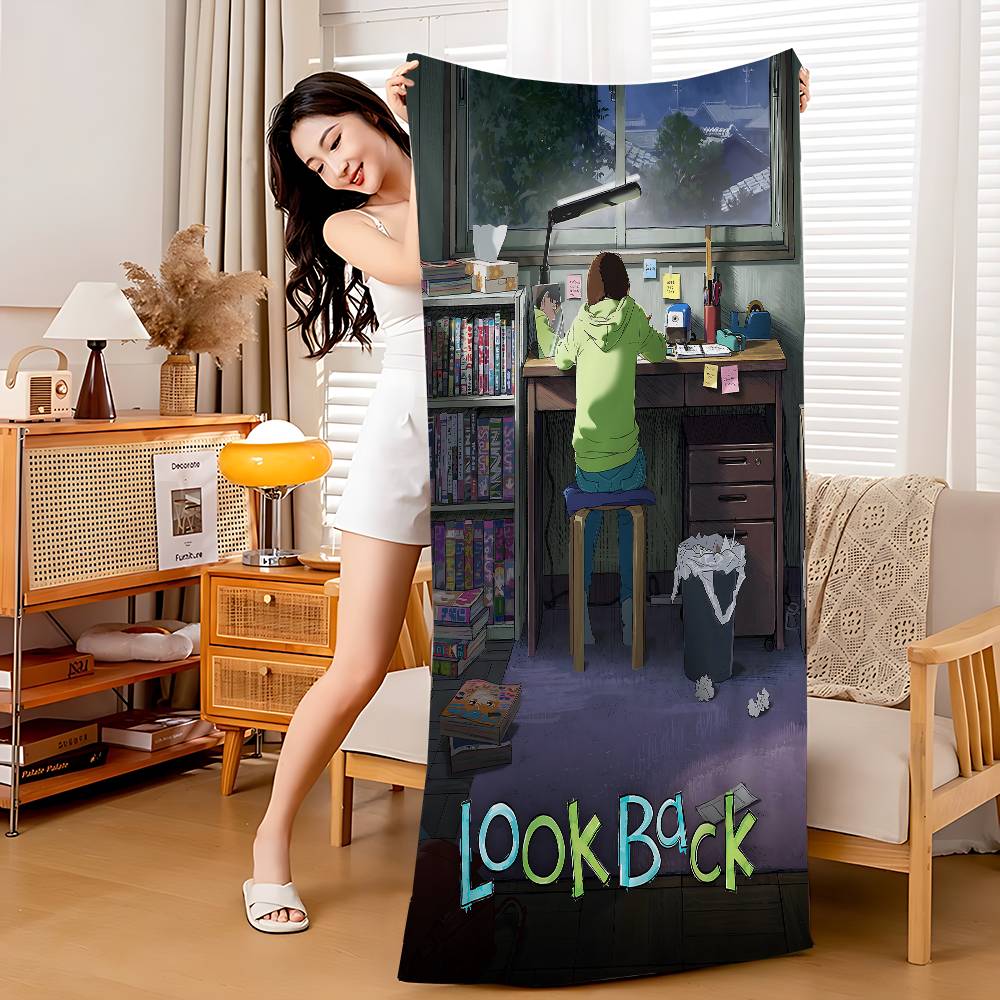 L-Look Back Microfiber Blanket Quick Drying Beach Towels Oversized Printing Super Absorbent Pool Towel Blanket
