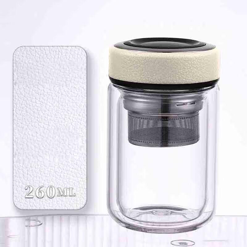 Hangping Men s Double-Layer Glass Cup with Lid