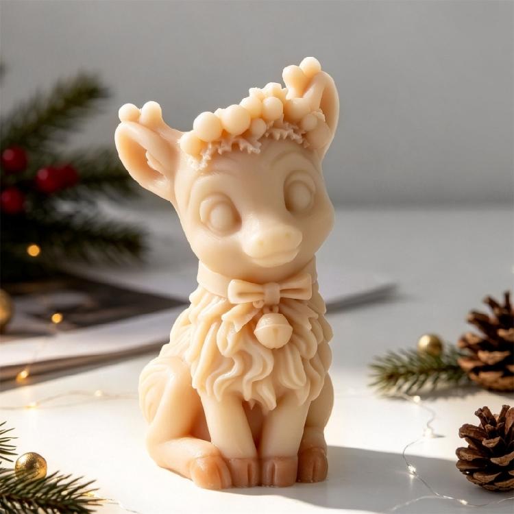 Winter Reindeer Candle Form, Christmas Silicone Craft Form for DIY Holiday Display and Home Handmade Projects Use