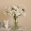 72cm 1 Bouquet 10 Heads Long Branch Artificial Lily Silk Flower for Nordic Home Wedding Party Decoration Flower Arrangement