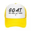 Gorra de Béisbol Personalizada GOAT Dios Sobre Todas las Cosas Unisex para Mujer Transpirable Gorra de Camionero Gorras Deportivas Snapback