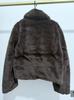 Loose lapel button embellished brown long sleeved jacket for women's autumn and winter collection