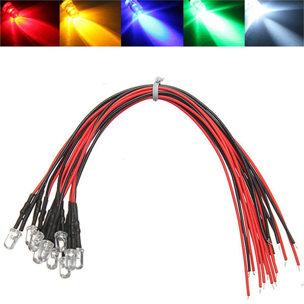 Blinking 12V DC Colorful LED Light Emit Wired Diode