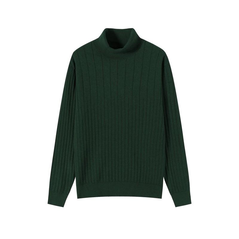 Mens Warm High Neck Knit Sweater Winter Solid Color Casual Long Sleeve Pullover