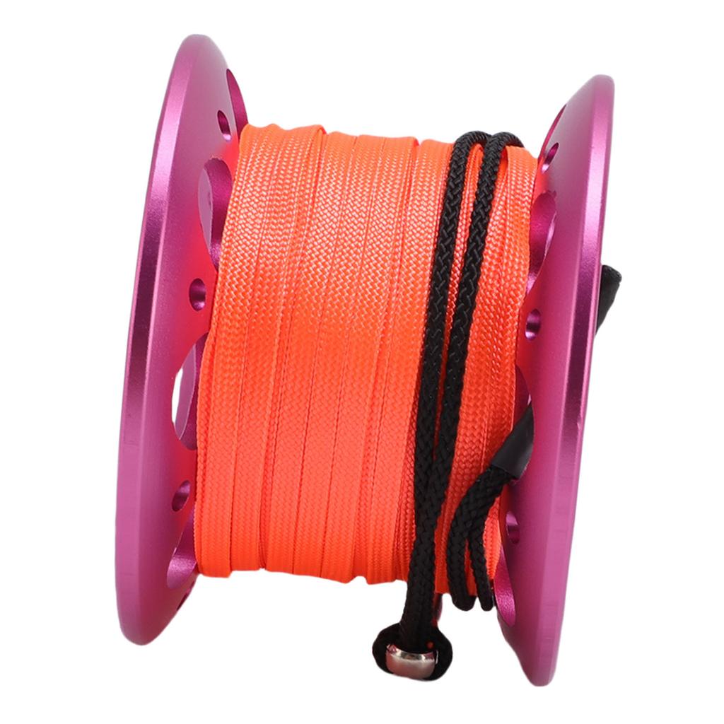 15m Cable Scuba Diving Reel Aviation Aluminum Diving Line Reel with Double Ended Hook for Outdoor Boating Marine