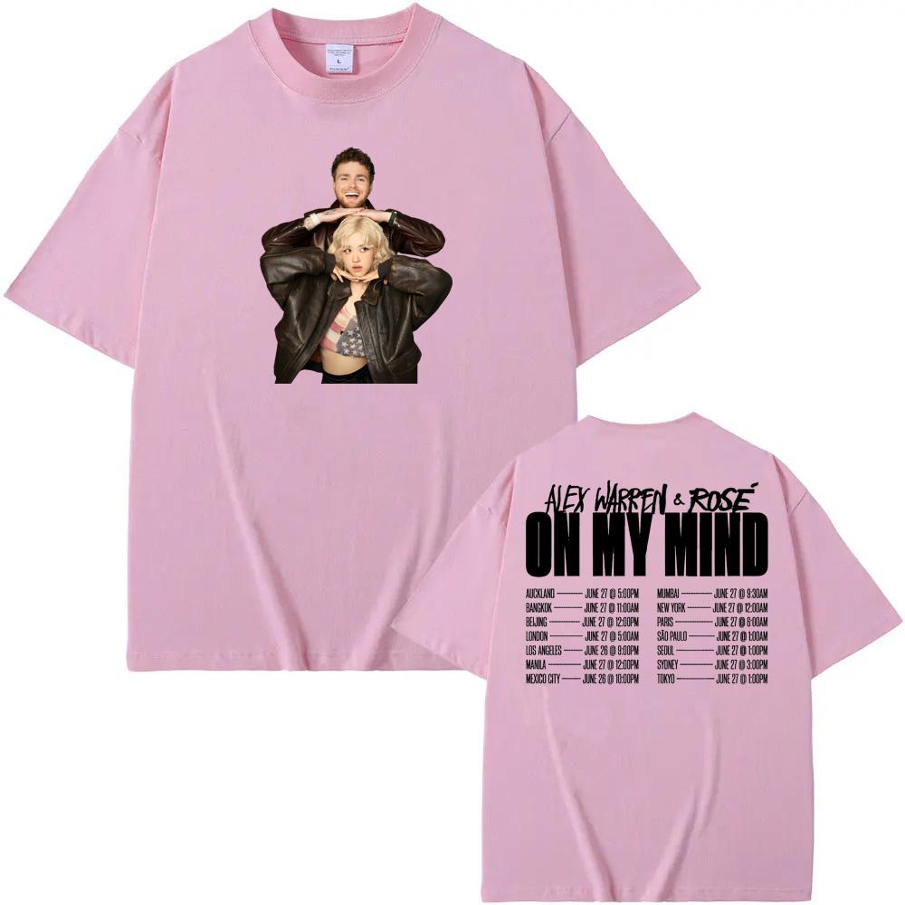 Alex WarrenROSE On My Mind T Shirt Round 100Cotton newTeeshirt Graphic Printing Punk Tshirt Ropa Mujer ClothingTees Top