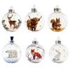 Wildlife Wonders Faux Crystal Ball Ornaments 3D Animal Decor with Fox Squirrel Deer Shatterproof Plastic Christmas Tree Decoration