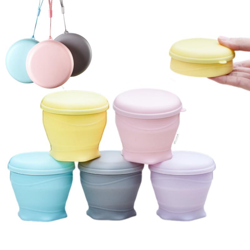 Faltbarer Wasserbecher 180ml für Reisen und Geschäftsreisen Tragbare Silikon-Campingtasse Lebensmittelqualität Outdoor-Trinkbecher