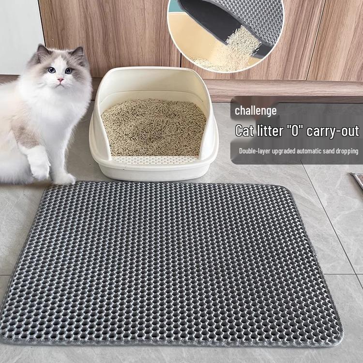 Extra Large Double-Layer Cat Litter Mat - Anti-Tracking, Anti-Splash, Sand Control for Pets