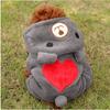 Soft Plush Dog Hoodie with Heart Design Warm Pet Clothes for Small Medium Dogs Comfortable Fleece Material Suitable for Indoor Outdoor Wear