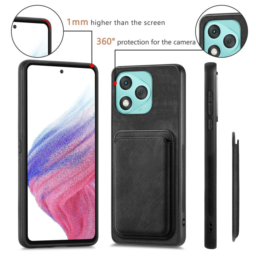 For Honor 400 Lite Case Compatible with MagSafe Leather Back Cover with Detachable Card Holder