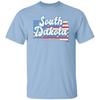 South Dakota US Flag Unisex T-Shirt American Patriotic SD State Tee White Ash