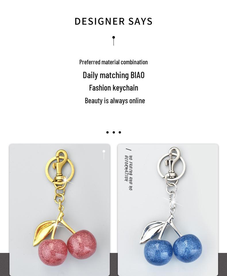 Cherry Keychain Pendant for Women's Bags – Exquisite Car Accessory