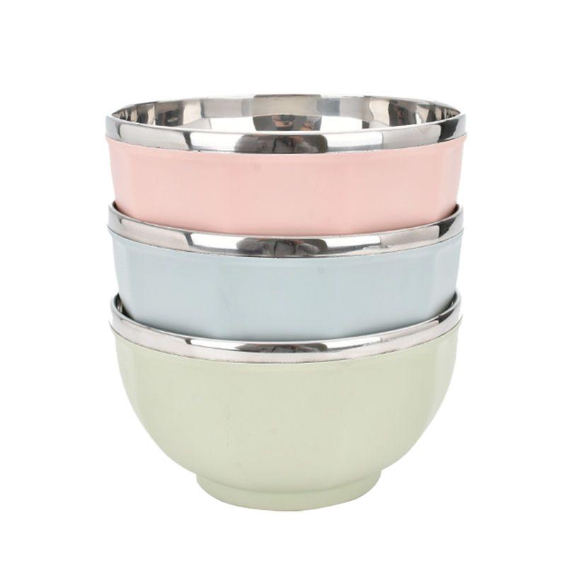 304 Stainless Steel Anti-Scald Drop-Resistant Rice and Soup Bowl for Home Use, Suitable for Adults and Children.