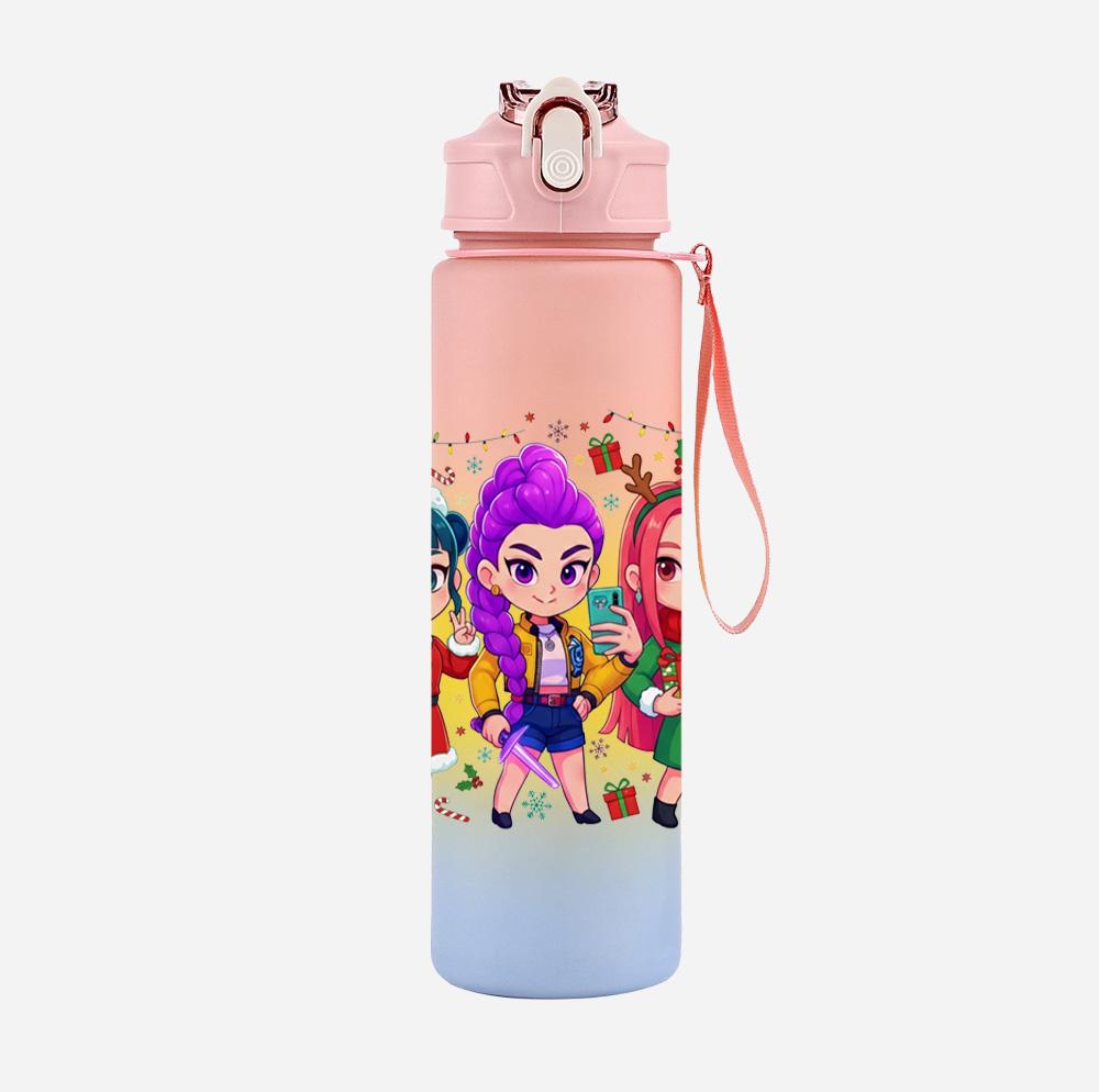 Bottiglia d'Acqua K-Pop Cacciatori di Demoni Stampata per Natale da 750 ml Tazza Grande Capacità Tazza da Acqua Portatile per Bambini Sport all'Aperto Regalo per Bambino