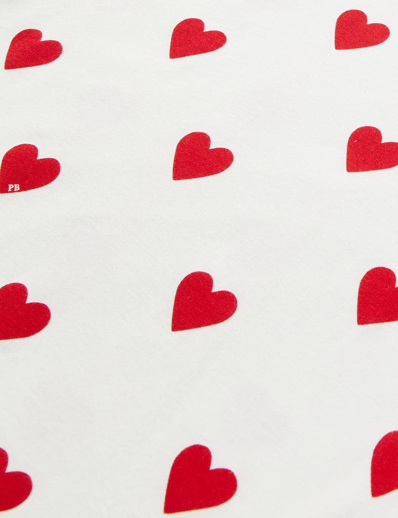 Petit Bateau Printed Long Sleeve Pajamas for Women A00J701 LARGE Red Heart PB63 PB600