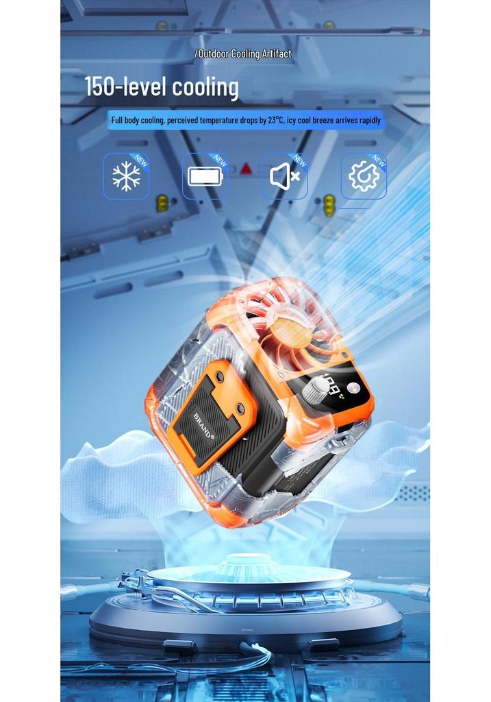 QL High-Speed USB Rechargeable Waist Fan with Large Airflow for Construction Sites