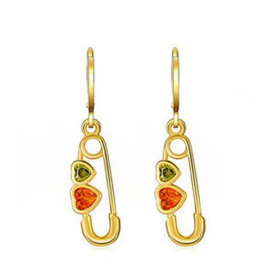 Chic Reflective Sequin Heart Dangle Earrings - Childlike Nightclub Fashion with Ear Hooks