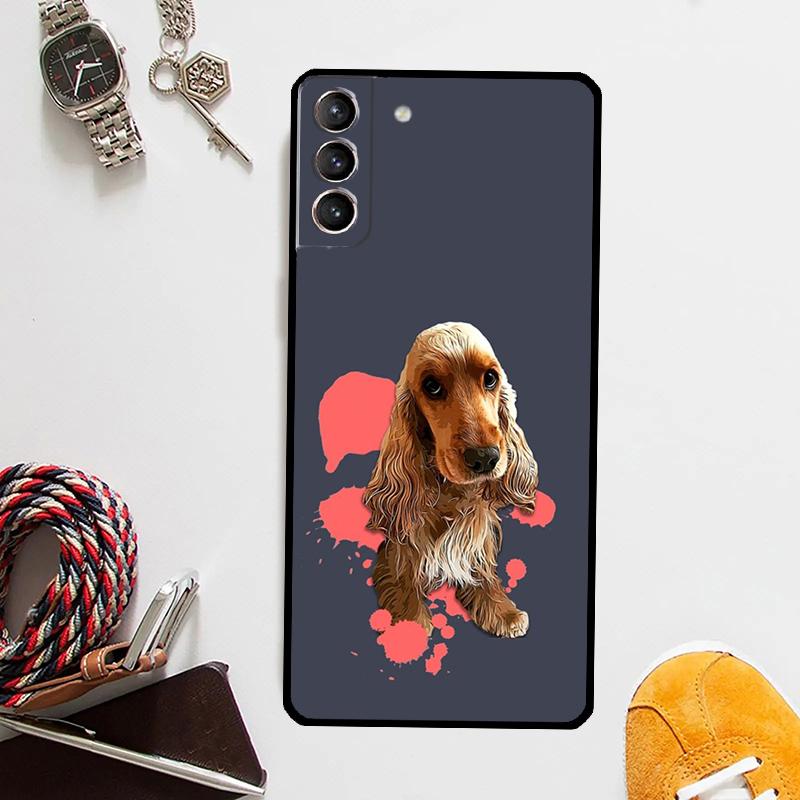 English Cocker Spaniel Dog Case For Samsung Galaxy S25 Ultra S21 S22 S23 S24 Ultra S9 S10 S20 Plus S25 FE Cover Coque