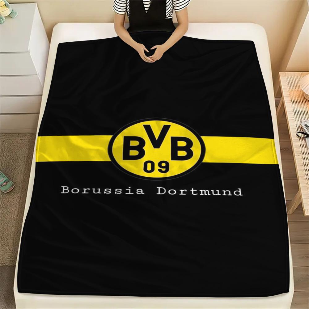 1 szt. Koc Flanelowy z Nadrukiem Borussia Dortmund Wysokiej Jakości Ciepły Komfortowy Pokrowiec na Wszystkie Pory Roku Idealny na Prezenty Wystrój Domu