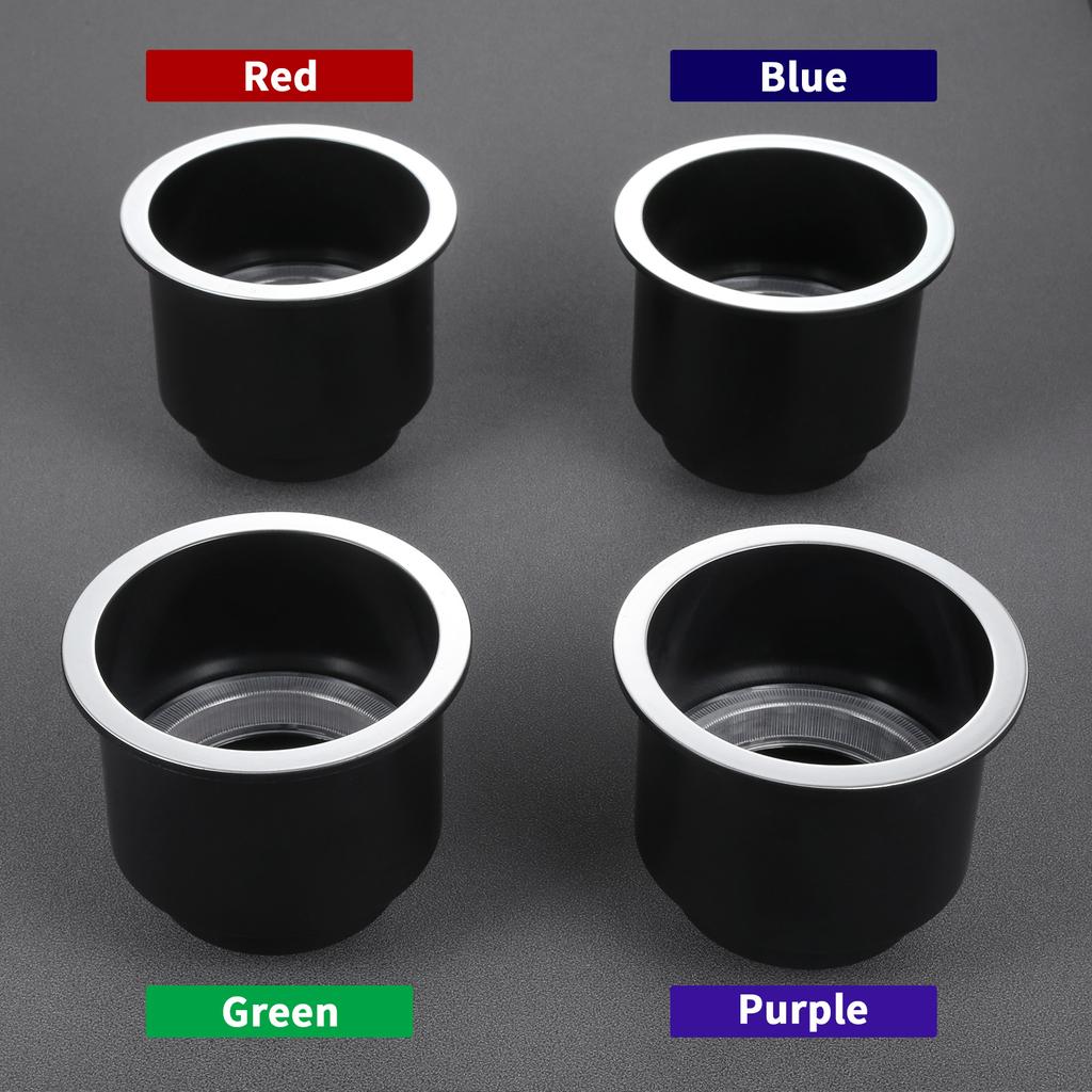 Plastic Marine RV Car Cup w/LED Lights |Drink Can Water Bottle Holder Plastic with Water Outlet Drain Holes for