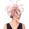 Cappello Fascinator Elegante Monocolore con Fermaglio per Capelli Piuma Decorativa Fiocco Decorazione in Rete Cappello Pillbox Accessori per Capelli